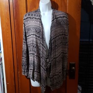 Elephant Tribal Print Long Sleeve Cardigan